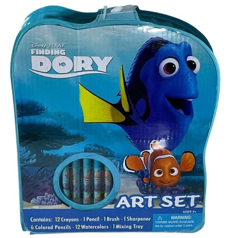 Disney Art Set Finding Dory Character Pixar Bendon Portable Craft with Case NEW
